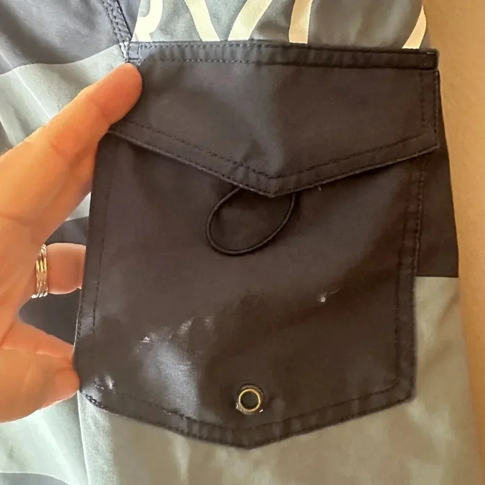 Men's 28 RVCA Board Surf Swim Shorts Navy Gray Velcro Tie Beach Summer